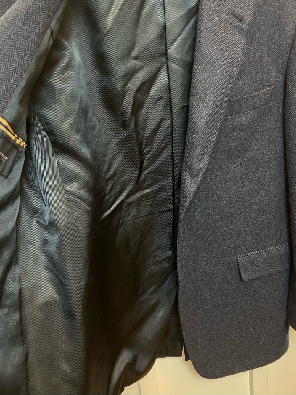 Burberry USA Union Made Kensington 100% Cashmere Navy Sport Coat Blazer Siz 42 R - Picture 7 of 14